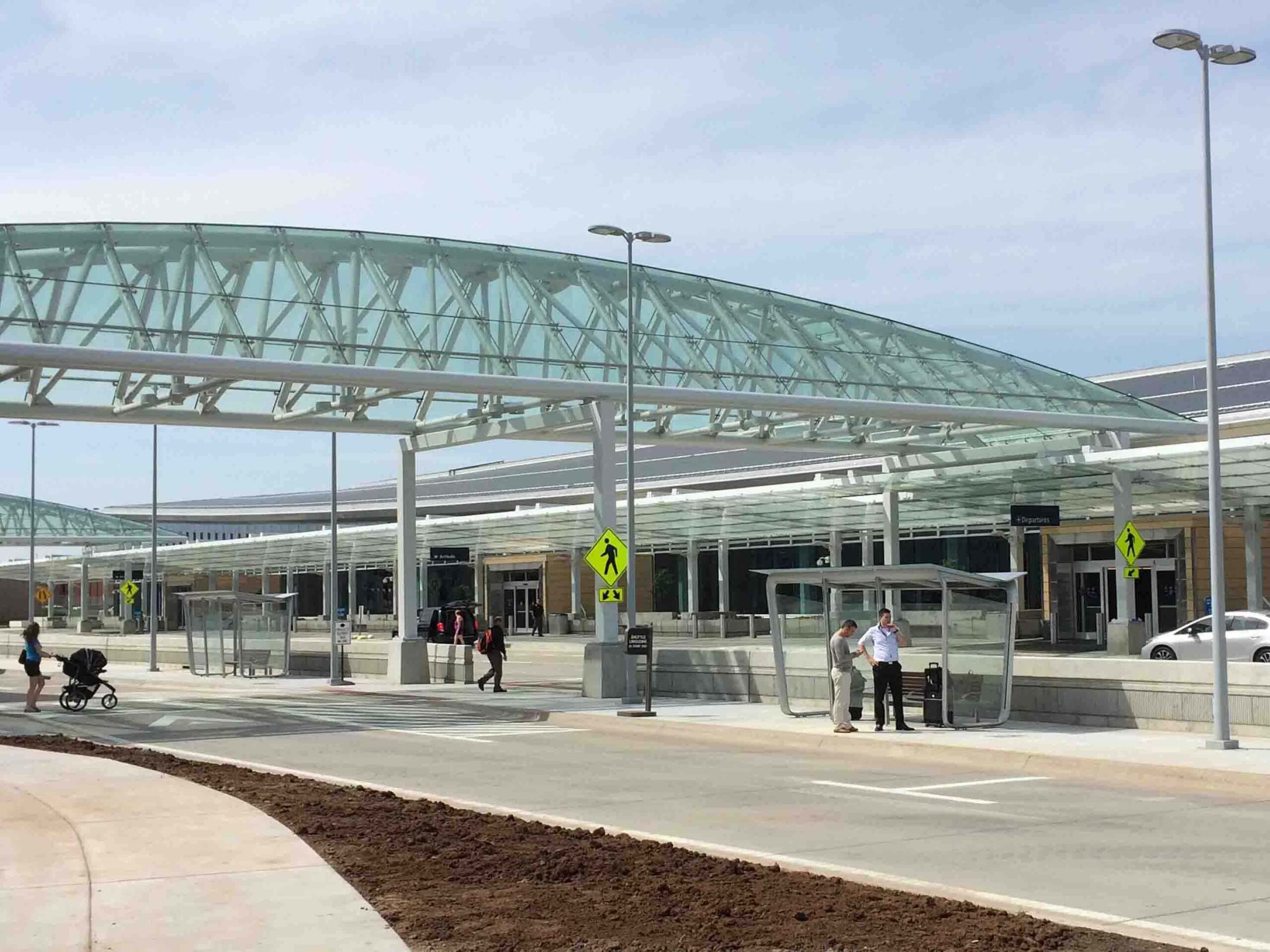 ICT Wichita Airport exterior pedestrian walkway